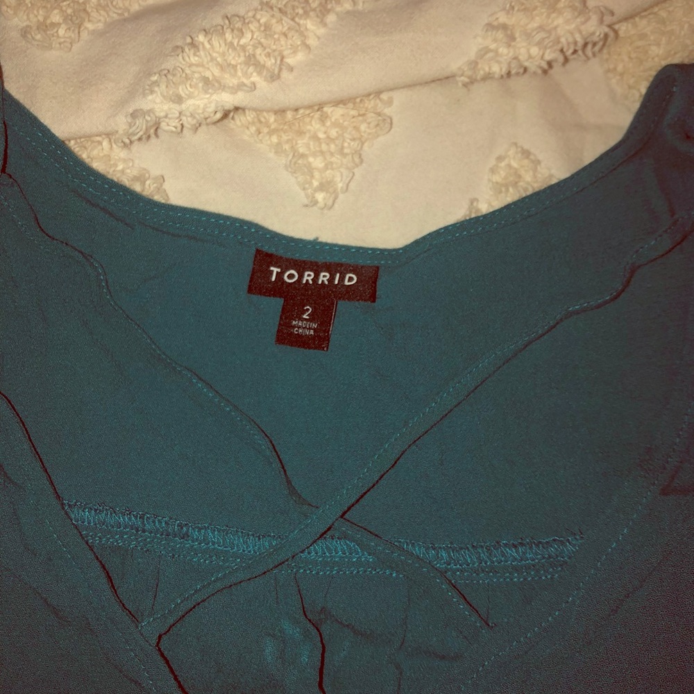 Torrid blouse greenish team size 2